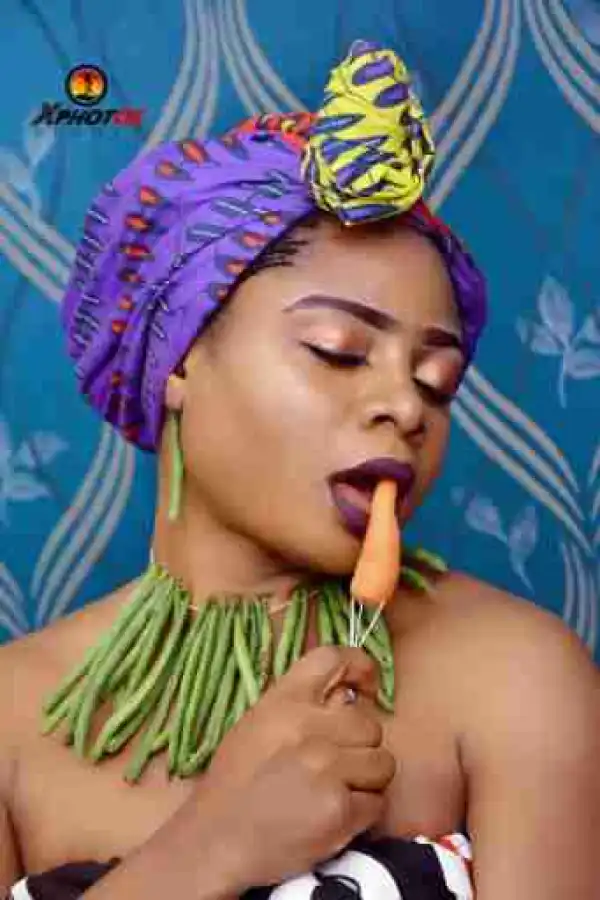 Nigerian Lady Holds Fruits Inspired Photoshoot